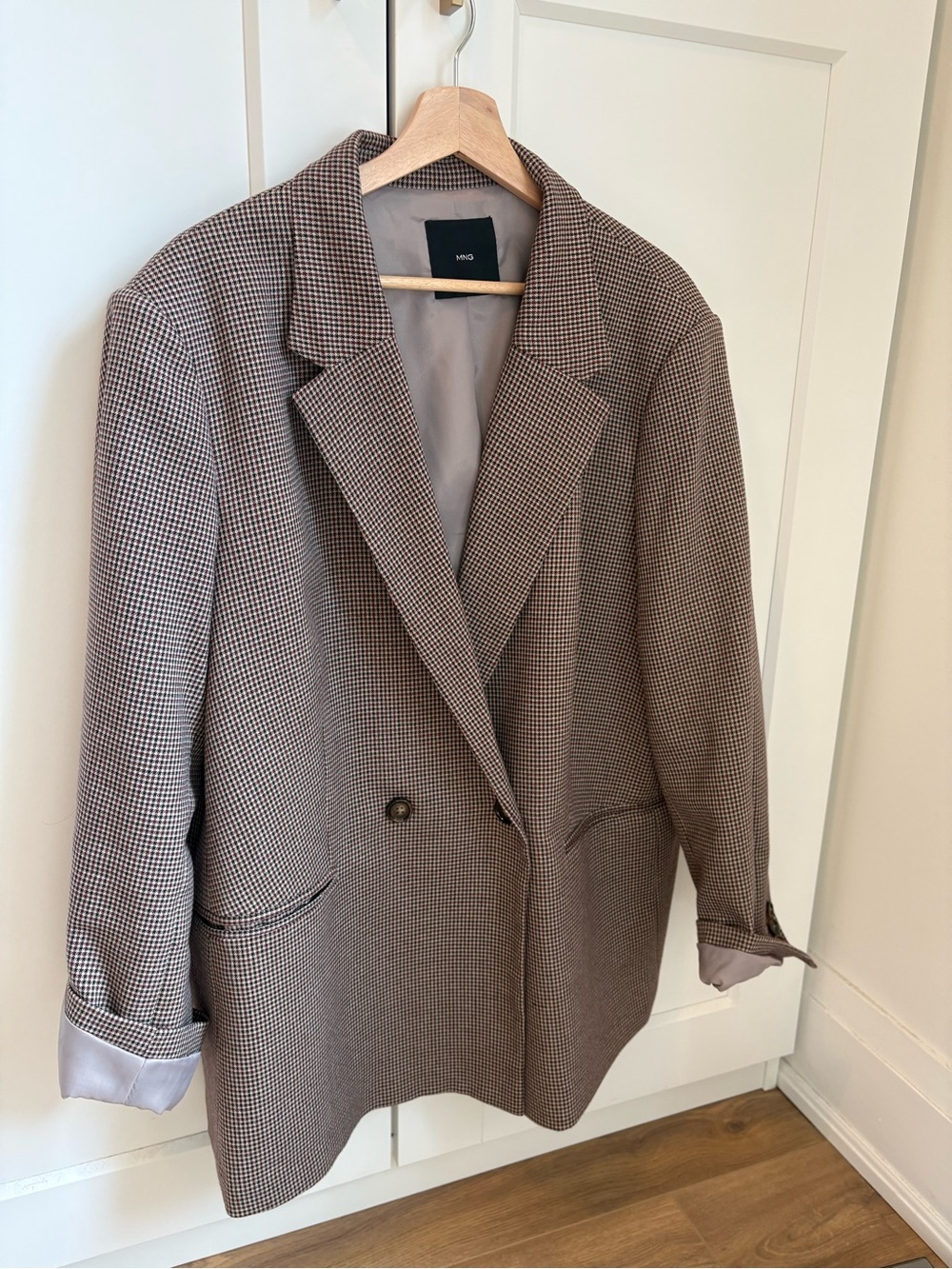 Brown Houndstooth Blazer - Mango 3X